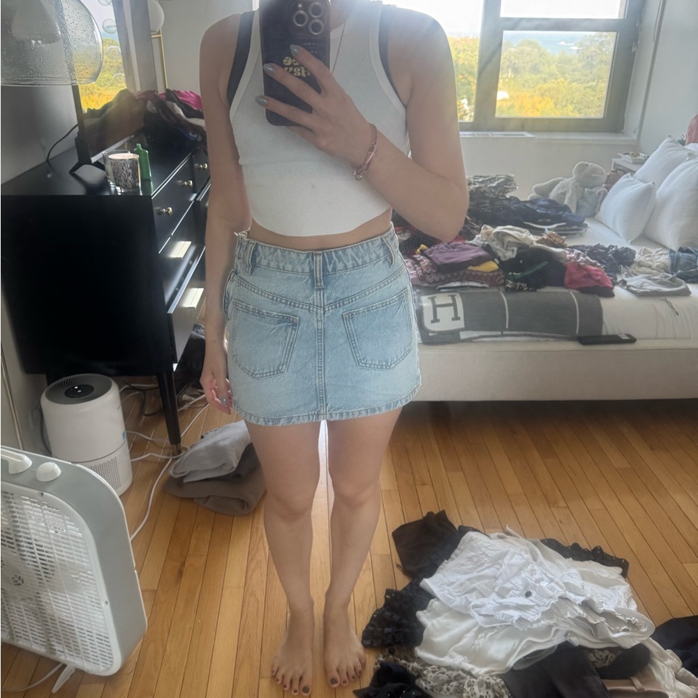 Zara Light Blue Denim Skirt
